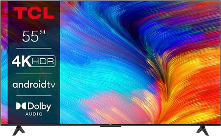 TCL 43P639K 4K Smart TV, HDR, Ultra HD, TV Powered by Android Bezeless design (Freeview Play, Game Master, Dolby Audio, HDR 10 kompatibel med Google assistant & Alexa) [Energiklasse F].